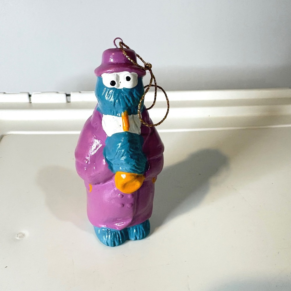 Sesame Street Cookie Monster Ceramic Ornament Saxophone Purple Coat Jazz Muppets